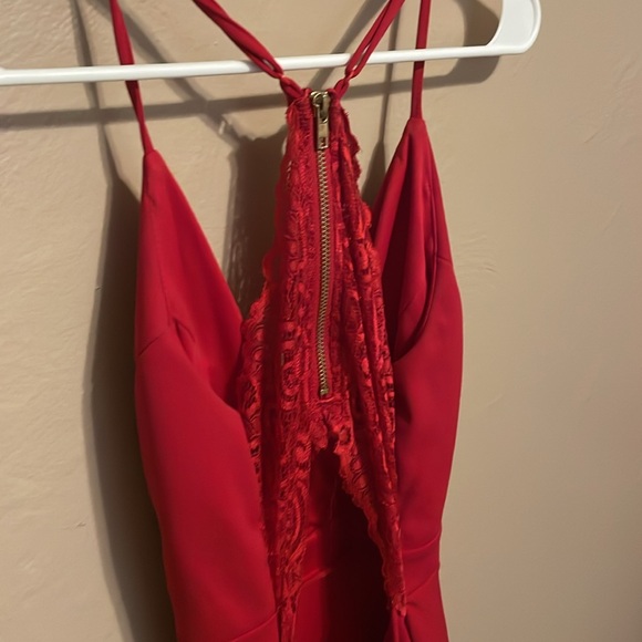 Red Ruffle Cocktail Dress - Picture 3 of 3